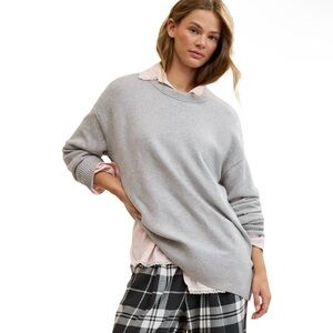 Aerie Light Gray Women's Crew Neck Sweater